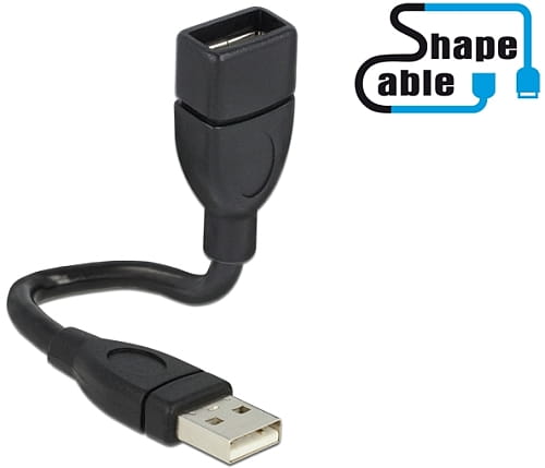 Kabel USB 2.0 przedłużacz 15cm profilowa z18611 A-wtyk/A-gniazdo - Henryx24