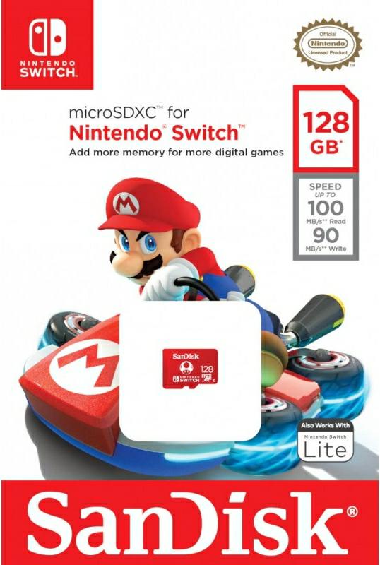 SanDisk Micro SDXC 128GB 100/90MB NINTEN SDSQXAO-128G-GNCZN c10 V30 U3 4K NINTENDO SWITCH - Henryx24