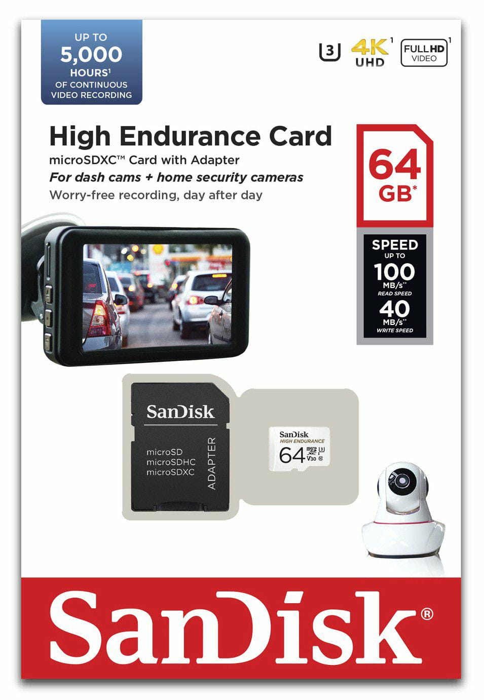 SanDisk Micro SDXC 64GB 100/40MB High Endurance SDSQQNR-064G-GN6IA c10 V30 U3 - Henryx24
