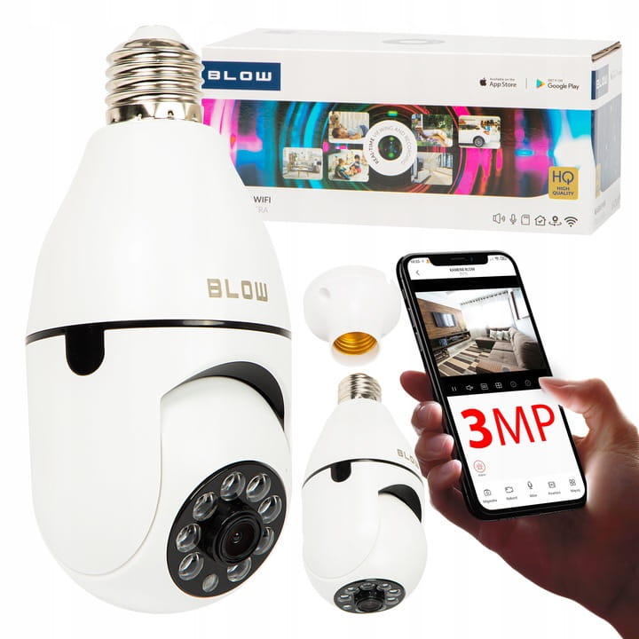 BLOW Kamera IP WiFi HD 3MP Żarówka 78-824 H933 H-933 - Henryx24