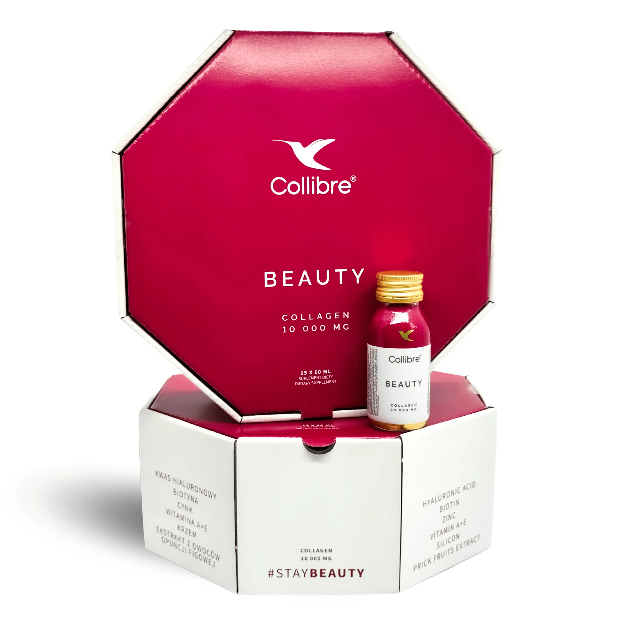 Collibre - Beauty Shot Kolagen do picia - Jędrna skóra, 30 butelek (Zawartość zestawu: 30 butelek x 60 ml)