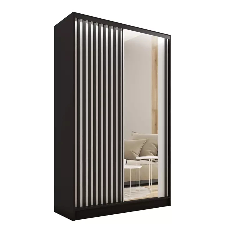 Szafa z drzwiami lamelowymi i lustrem 120 cm LAMEL 3D