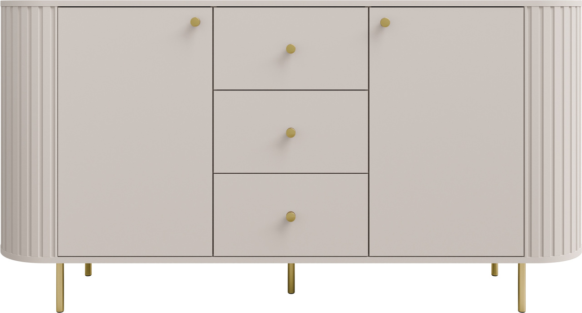 Dwudrzwiowa komoda do salonu 165 cm z szufladami OVENTO