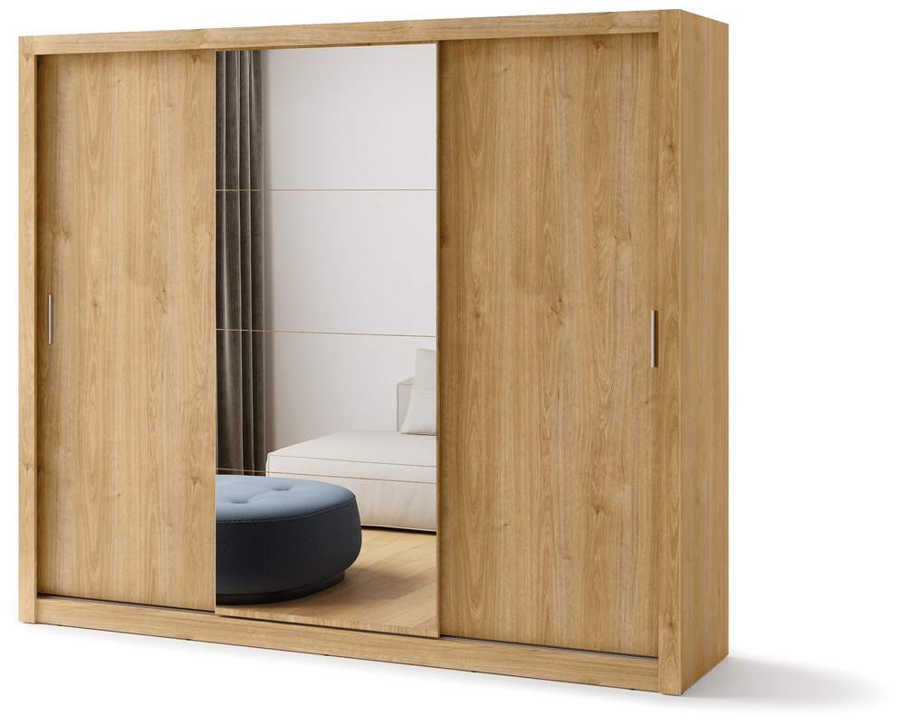 Duża szafa przesuwna z lustrem 250 cm do sypialni IDEA