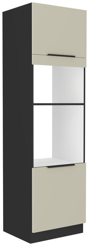 Wysoka szafka kuchenna do zabudowy mikrofali i piekarnika 60 cm ANES kaszmir