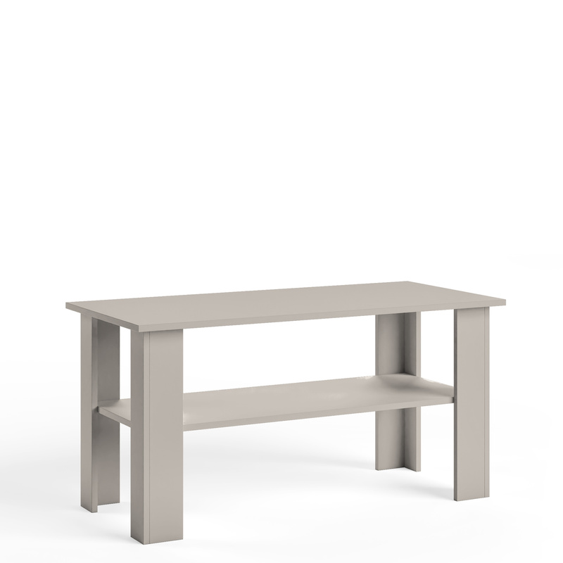 Stolik kawowy 100 cm do salonu FIORA prostokątny z półką kaszmir