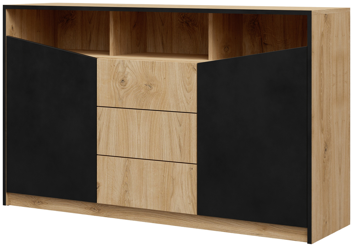 Nowoczesna komoda z szufladami i drzwiami 150 cm AMADEO dąb odwieczny