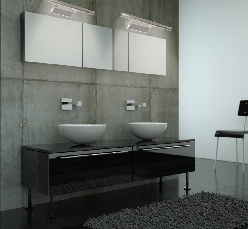 Beżowy kinkiet ścienny LED do salonu zimna barwa światła forte