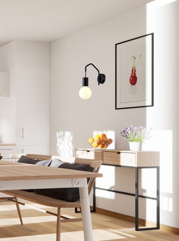 Czarny kinkiet ścienny loft do salonu BASSO metal