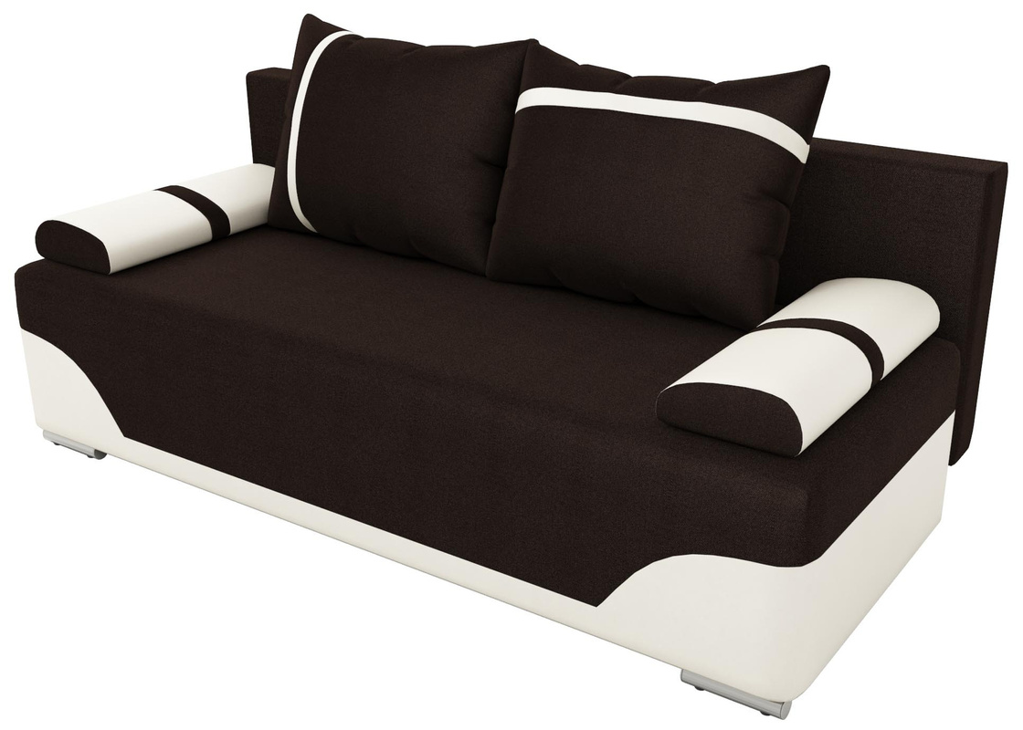 Brązowa sofa rozkładana z funkcją spania do salonu GARGAS