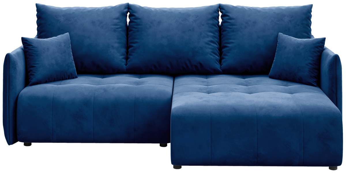 Kanapa narożna granatowa do salonu z funkcją spania HUDSON