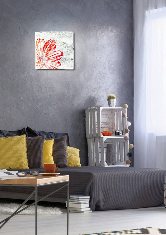 Czerwona lampa sufitowa plafon do salonu SPRING metal szkło