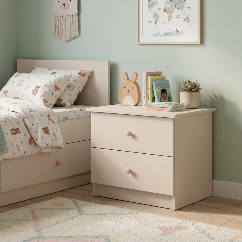 Stolik nocny 60 cm z szufladami do pokoju dziecka ORIO kaszmir