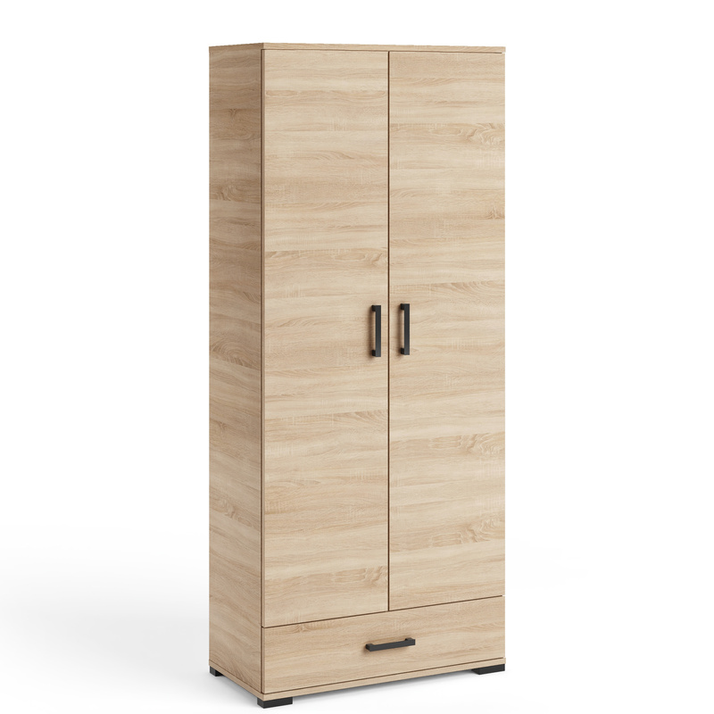 Szafa 80 cm otwierana z półkami FIORA dwudrzwiowa dąb sonoma