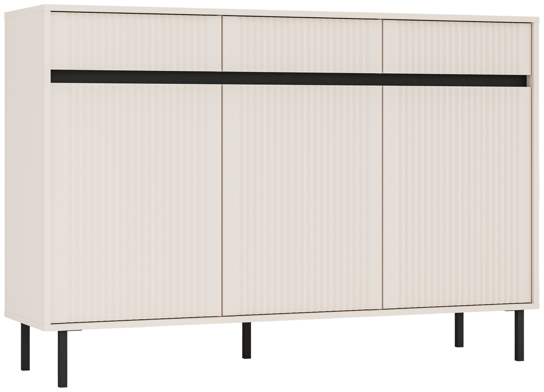 Pojemna frezowana komoda z szufladami do salonu 148 cm OMEGA