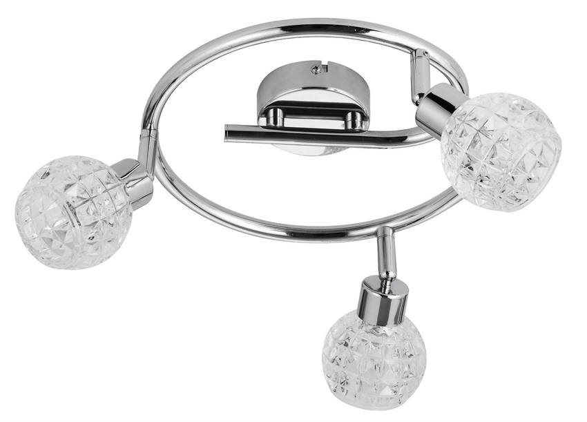Chromowana lampa sufitowa spirala do salonu OLIMP 3-płomienna