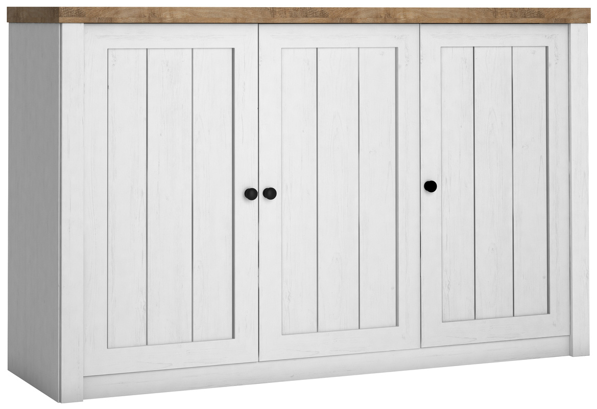 Biała komoda półki drzwi 130 cm PALAZO