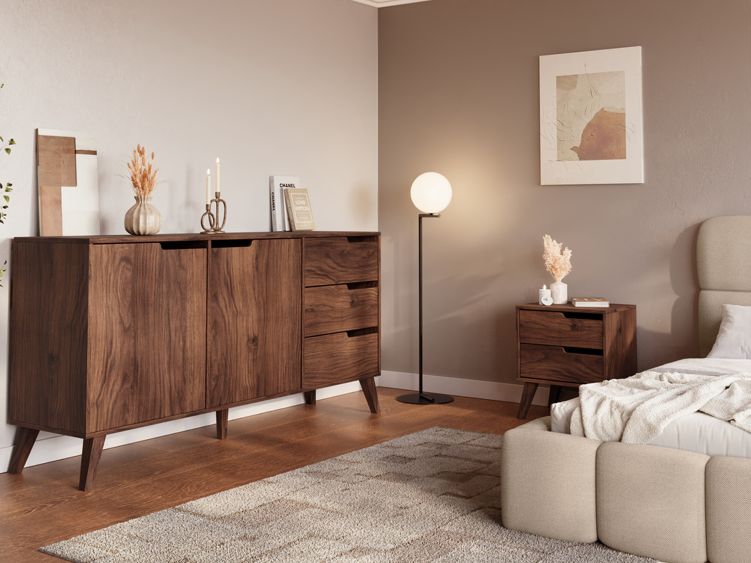 Zestaw mebli do sypialni NIVARO orzech warmia