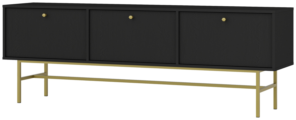 Czarna szafka RTV pod telewizor 180 cm do salonu TOKEN