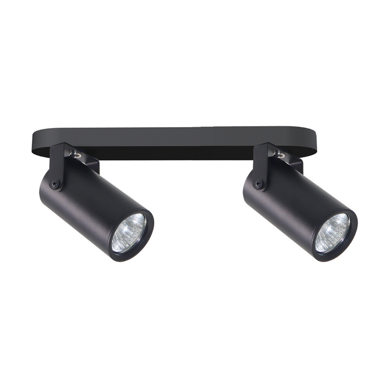 Czarna lampa sufitowa listwa 2-punktowa do salonu GARY