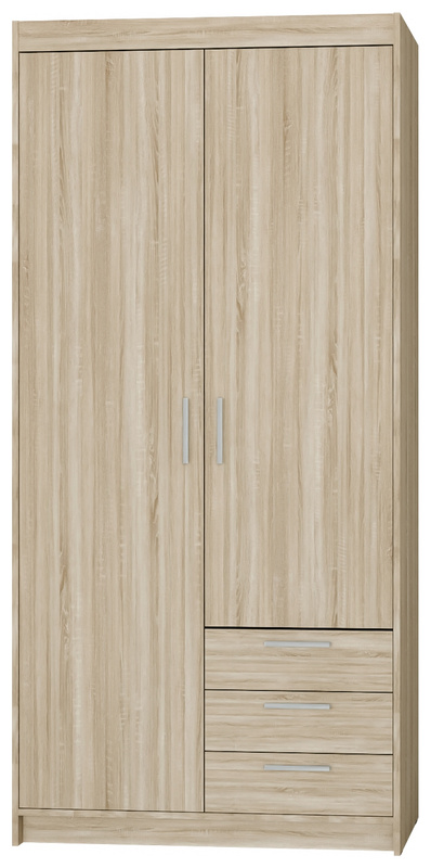 Nowoczesna szafa modułowa dwudrzwiowa z szufladami 90 cm KUBA