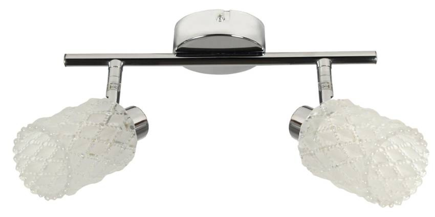 Chromowana listwa sufitowa 2x40W G9 do salonu TRANS regulowana