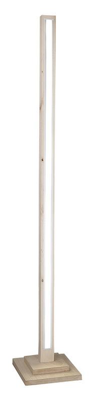 Brązowa lampa podłogowa zintegrowany LED 4000K do salonu TOP drewno chrom