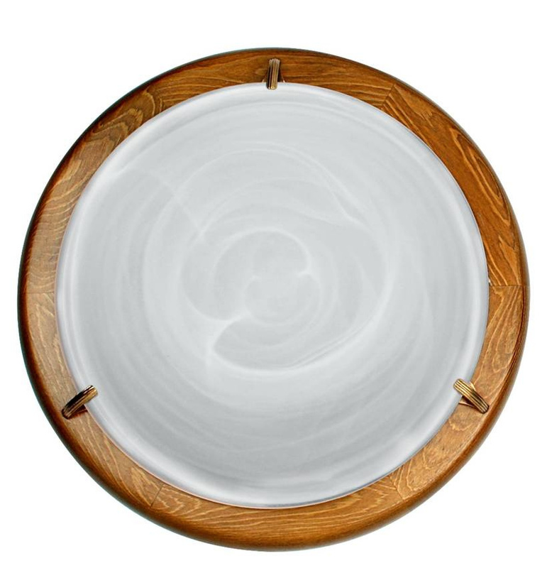 Brązowa lampa sufitowa plafon do salonu DUNA szkło alabaster