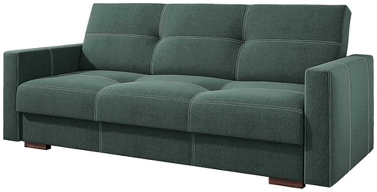 Zielona wersalka rozkładana z funkcją spania DIORA