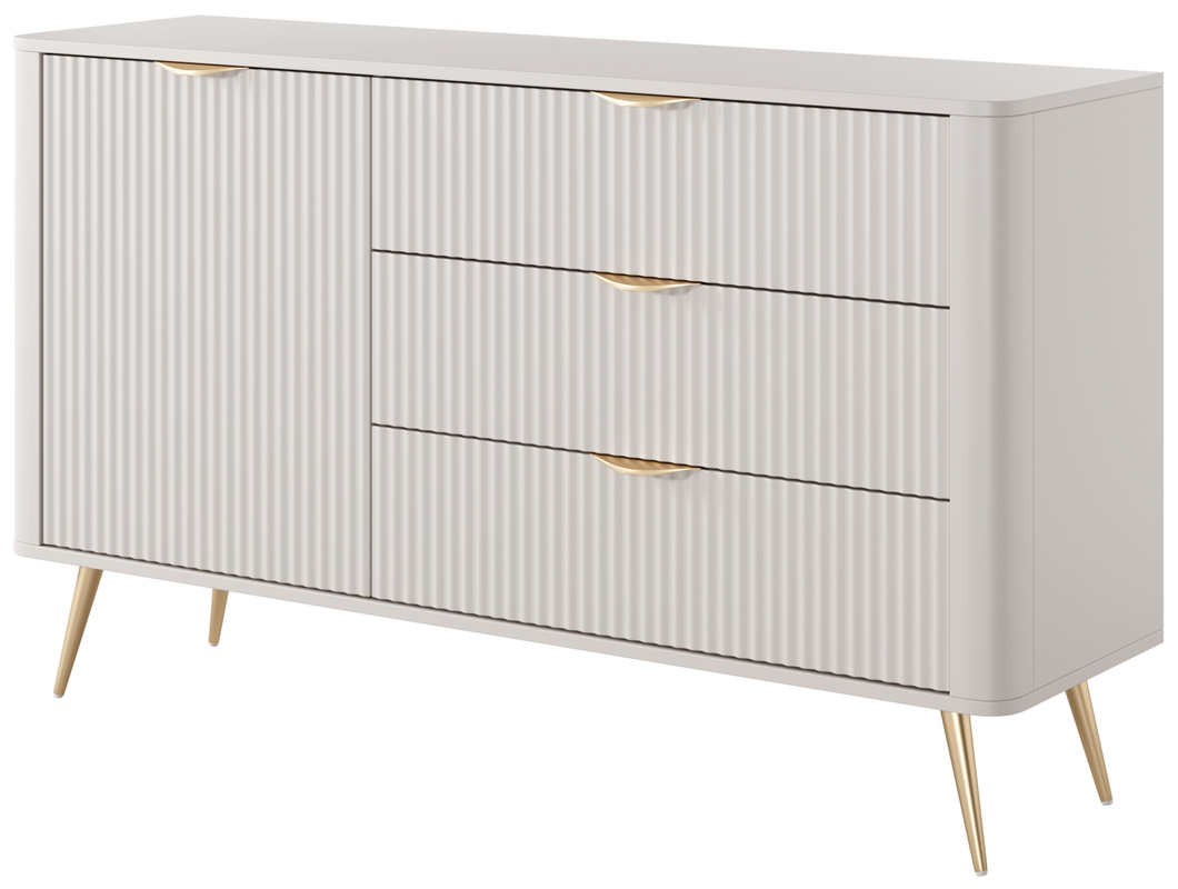 Nowoczesna komoda 138 cm do salonu z szufladami LEONTE beż
