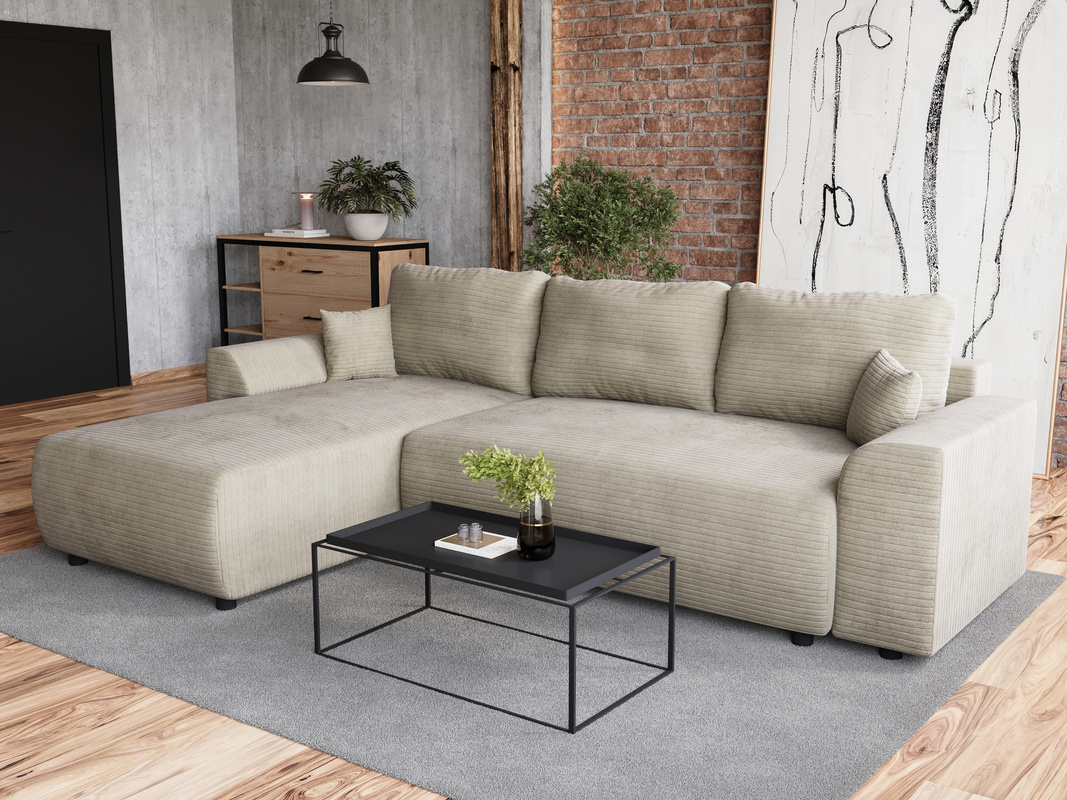 Rozkładana kanapa narożna do salonu z funkcją spania ROMEO