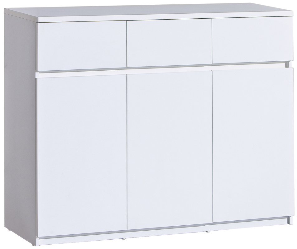 Pojemna biała komoda młodzieżowa z półkami 120 cm ANETT