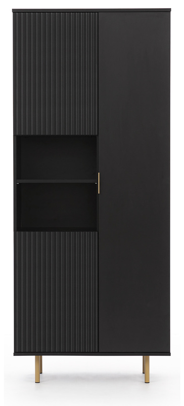 Czarny regał do salonu na książki 80 cm NAMASTE