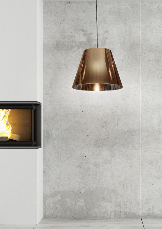 Miedziana lampa wisząca sufitowa do salonu PLATINO 1xE27 metal