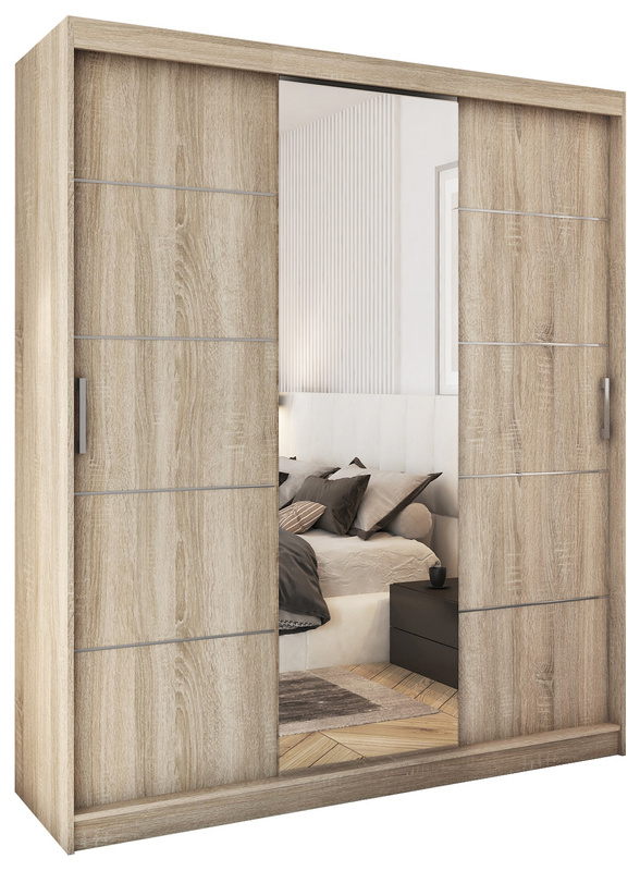 Duża szafa na ubrania 180 cm dąb sonoma CUBE
