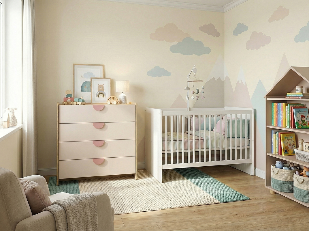 Komoda z szufladami 93 cm do pokoju dziecka LOLLIE dąb cremona