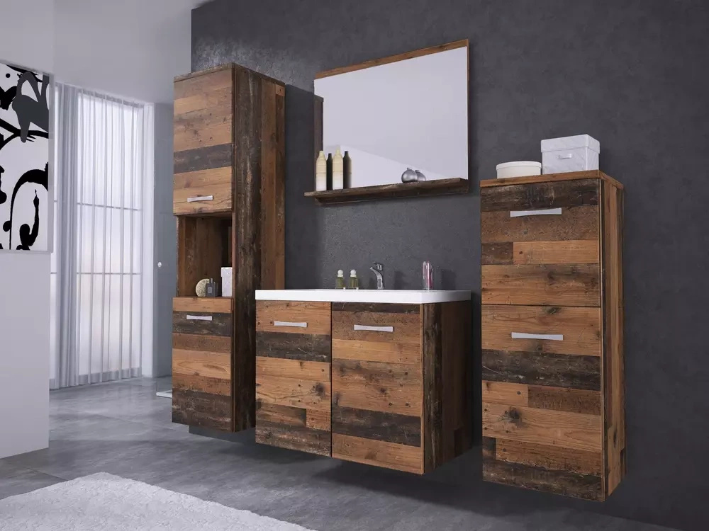 Nowoczesne meble łazienkowe z umywalką i lustrem MOLO