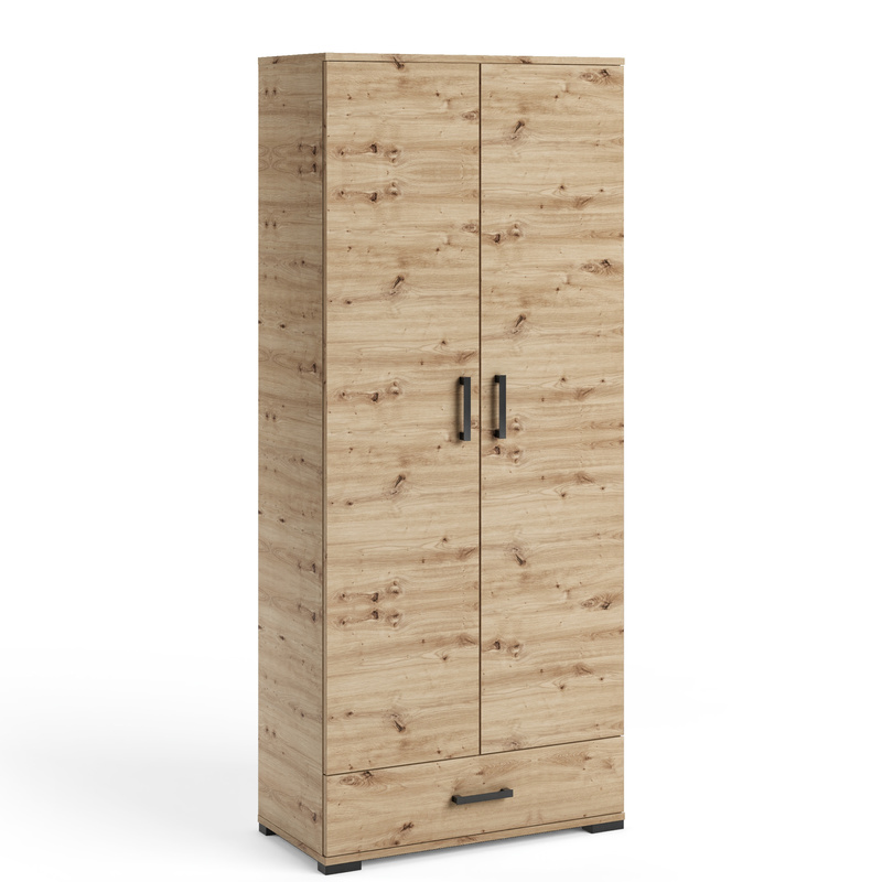 Szafa dwudrzwiowa 80 cm otwierana z półkami FIORA dąb artisan