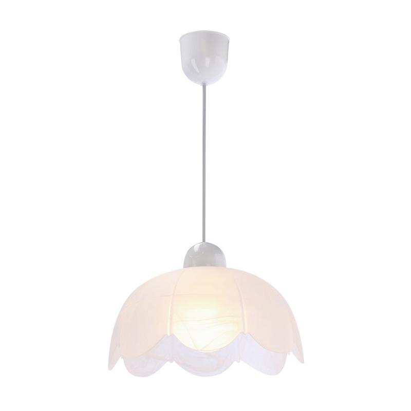 Biała lampa wisząca do salonu BRATEK szklany klosz 25 cm