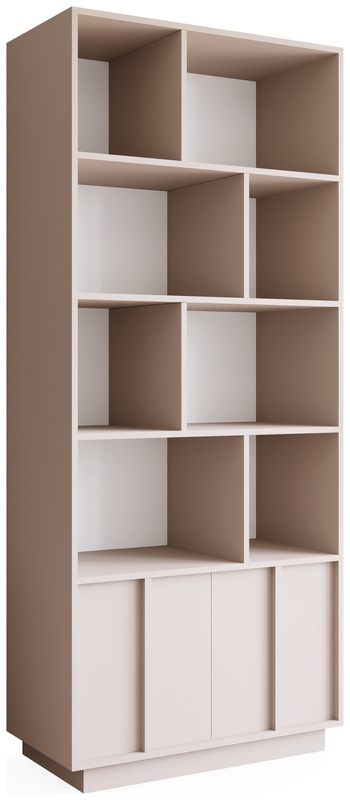 Regał na książki do salonu 90 cm LEXA kaszmir z półkami i lamelami