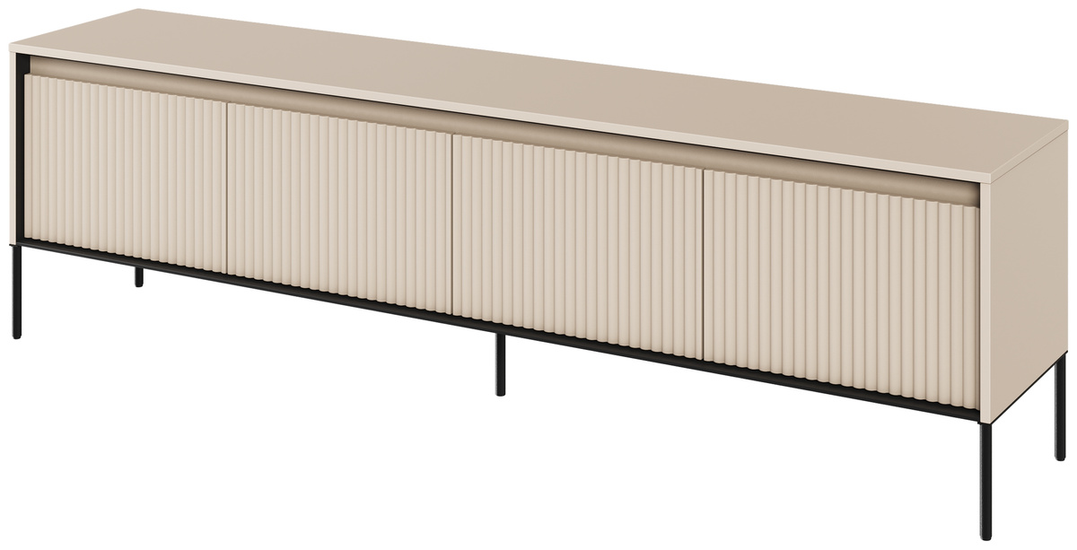 Modernistyczna szeroka szafka RTV do salonu na wysokich nóżkach 193 cm TREND