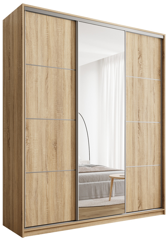Trzydrzwiowa szafa przesuwna z lustrem 180 cm TOP MAX
