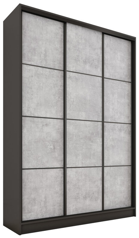 Trzydrzwiowa szafa przesuwna 150 cm LOFT MAX beton