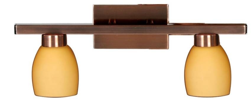 Miedziana lampa sufitowa listwa 2-płomienna do salonu DAKTOA