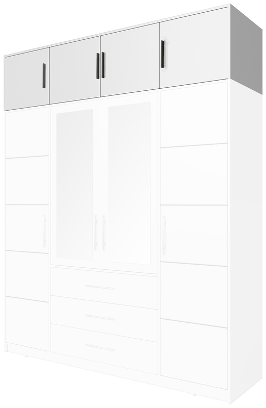 Biała nadstawka do szafy 240 cm BILL