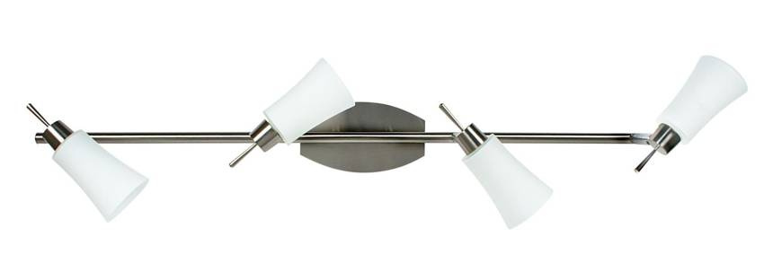 Lampa sufitowa listwa 4-punktowa do salonu KROTON matowy nikiel