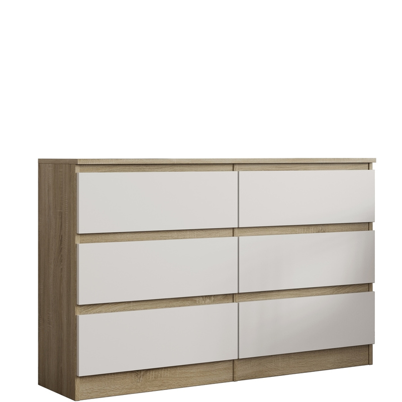 Duża komoda z szufladami 120 cm do salonu AMPARO dąb sonoma