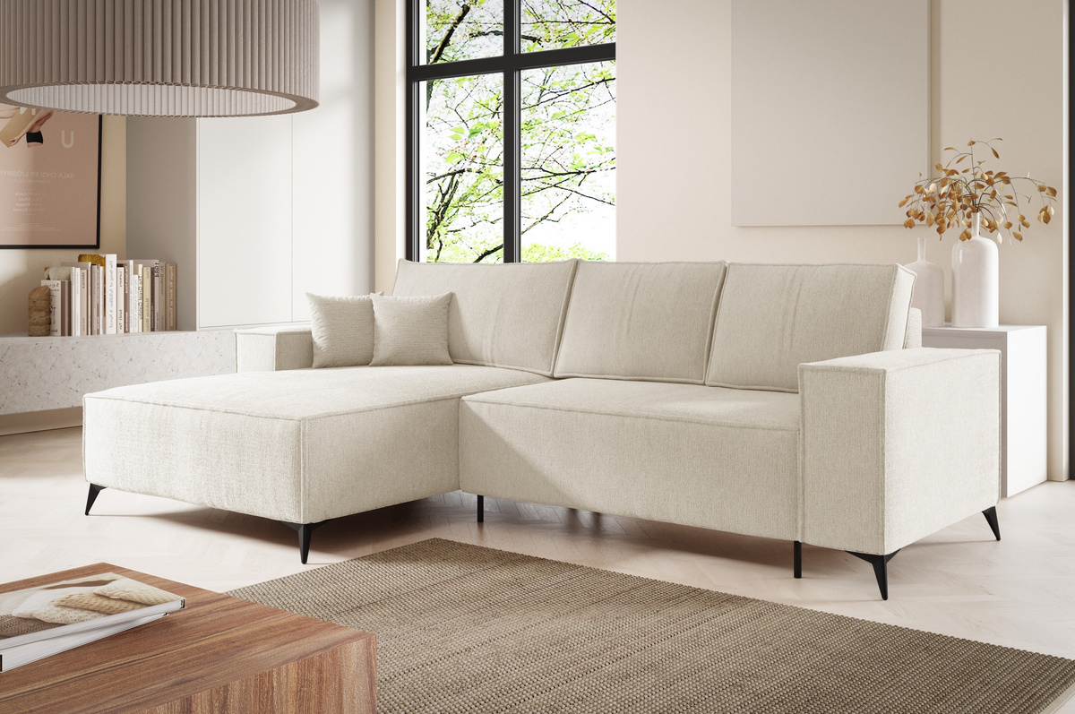 Nowoczesny narożnik do salonu z funkcją spania na nóżkach APOLLO