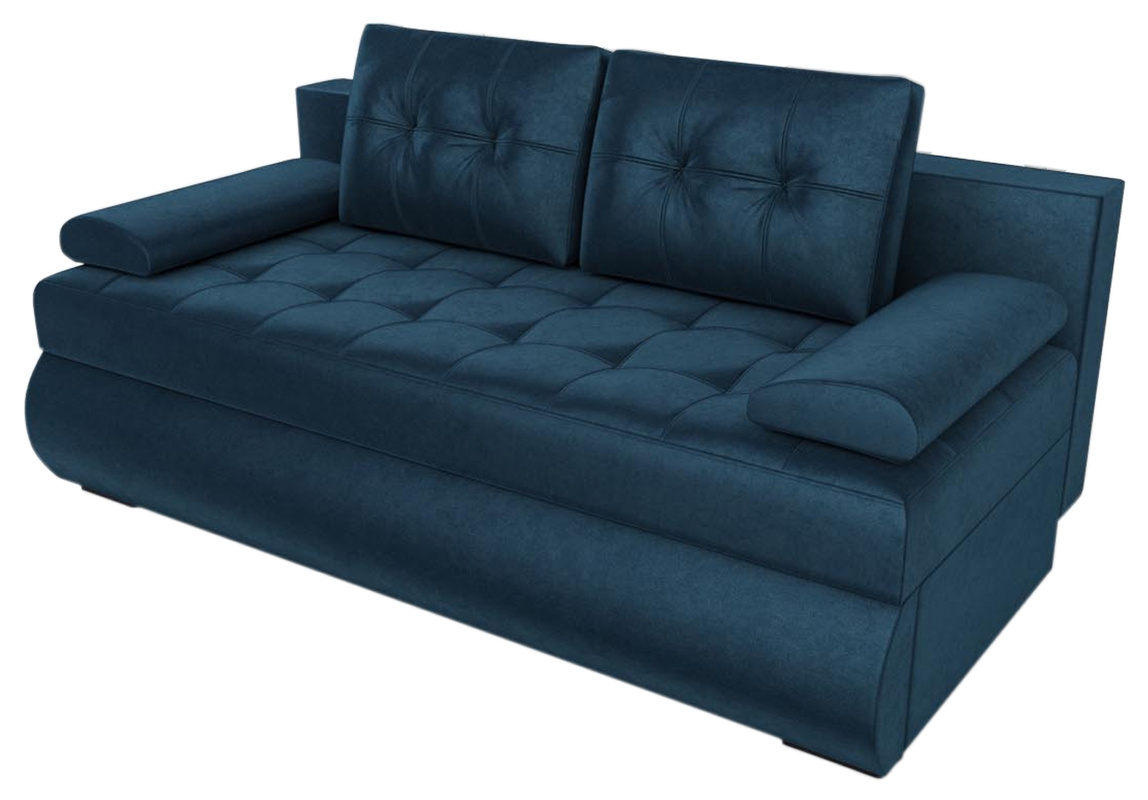Granatowa sofa z funkcją spania na sprężynach GANDIA
