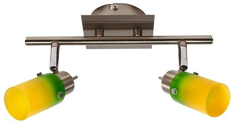 Żółto-zielona lampa sufitowa listwa do salonu VERDI 2xG9